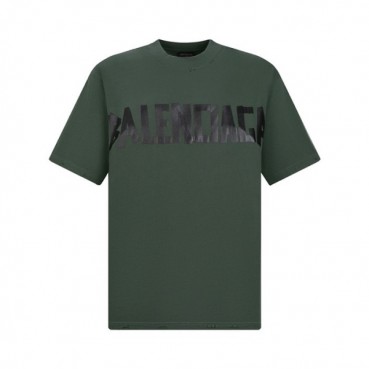 발렌시아가 남성 그린 반팔 티셔츠 - Balenciaga Mens Green Tshirts 