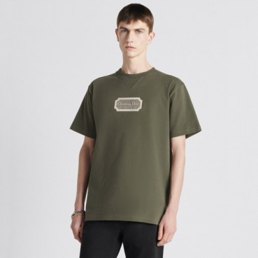 디올 남성 카키 반팔 티셔츠 - Dior Mens Khaki Tshirts 
