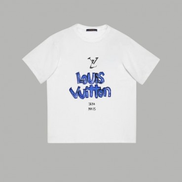 루이비통 남성 화이트 반팔티 - Louis vuitton Mens White Tshirts 