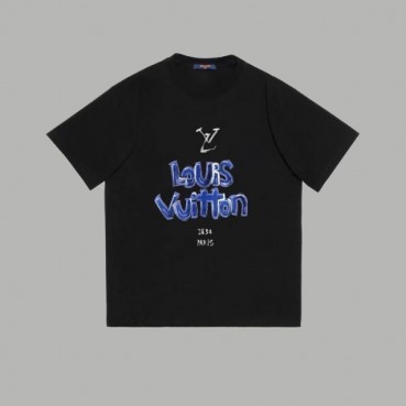 루이비통 남성 블랙 반팔티 - Louis vuitton Mens Black Tshirts 