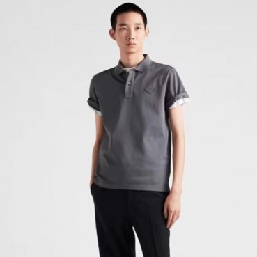 프라다 남성 그레이 반팔 폴로 티셔츠 - Prada Mens Gray Tshirts 