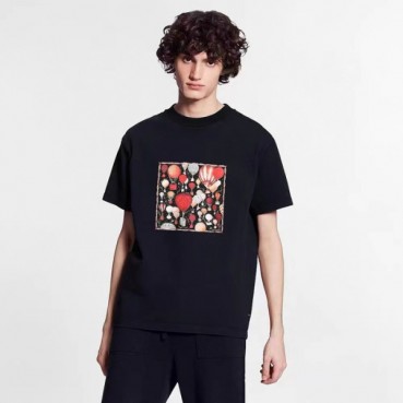 루이비통 남성 블랙 반팔티 - Louis vuitton Mens Black Tshirts 