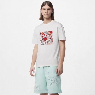 루이비통 남성 화이트 반팔티 - Louis vuitton Mens White Tshirts 