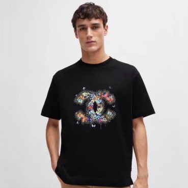 샤넬 남/녀 블랙 반팔티 - Chanel Unisex Black Tshirts 