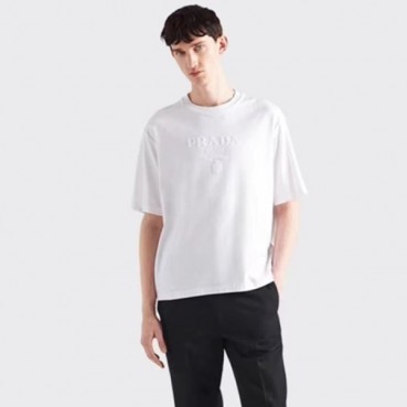 프라다 남성 화이트 반팔 티셔츠 - Prada Mens White Tshirts 