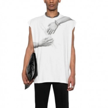 메종 마르지엘라 남성 화이트 나시 - Maison Margiela Mens White Sleeveless Tshirts 
