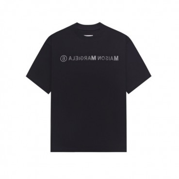 메종 마르지엘라 남/녀 블랙 반팔 티셔츠 - Maison Margiela Unisex Black Tshirts 