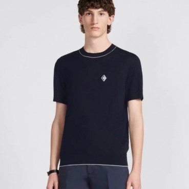 디올 남성 네이비 반팔 티셔츠 - Dior Mens Navy Tshirts 