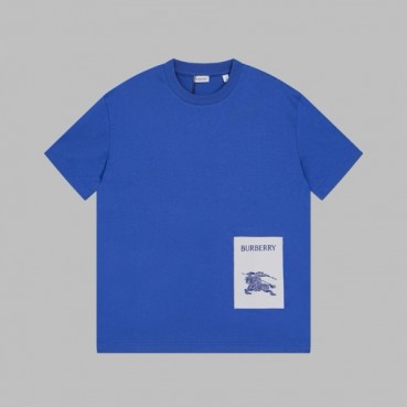 버버리 남성 블루 반팔 티셔츠 - Burberry Mens Blue Tshirts 