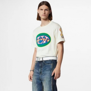 루이비통 남성 화이트 반팔티 - Louis vuitton Mens White Tshirts 