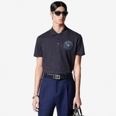 베르사체 남성 블랙 반팔 티셔츠 - Versace Mens Black Tshirts 