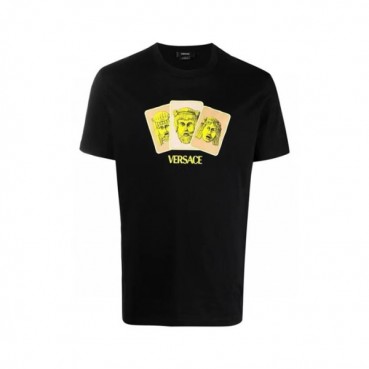 베르사체 남성 블랙 반팔 티셔츠 - Versace Mens Black Tshirts 