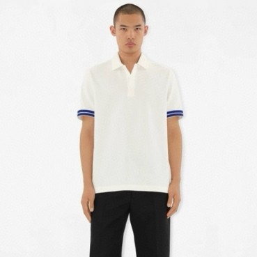 버버리 남성 화이트 반팔 폴로 티셔츠 - Burberry Mens White Tshirts 