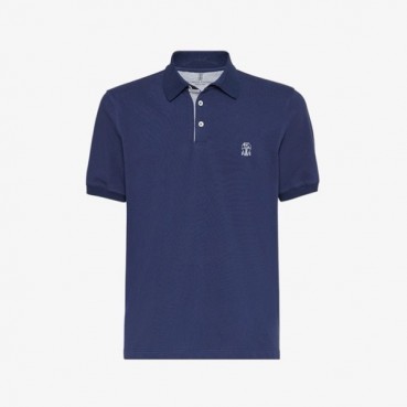 브루넬로쿠치넬리 남성 블루 폴로 반팔티 - Brunello Cucinelli Mens Blue Tshirts