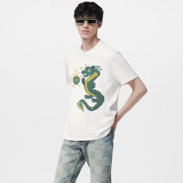 루이비통 남성 화이트 반팔 티셔츠 - Louis vuitton Mens White Tshirts 