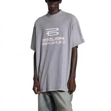 발렌시아가 남성 그레이 반팔 티셔츠 - Balenciaga Mens Gray Tshirts 