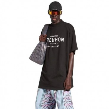발렌시아가 남/녀 블랙 반팔 티셔츠 - Balenciaga Unisex Black Tshirts 