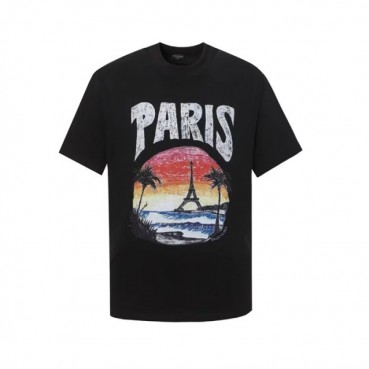 발렌시아가 남성 블랙 반팔 티셔츠 - Balenciaga Mens Black Tshirts 