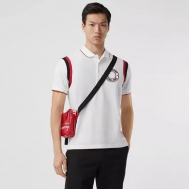 버버리 남성 화이트 폴로 반팔 티셔츠 - Burberry Mens White Tshirts 