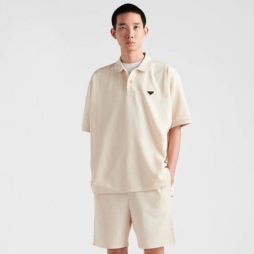 프라다 남성 아이보리 폴로 반팔 티셔츠 - Prada Mens Ivory Polo Tshirts 