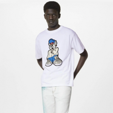 루이비통 남성 화이트 반팔 티셔츠 - Louis vuitton Mens WHite Tshirts 