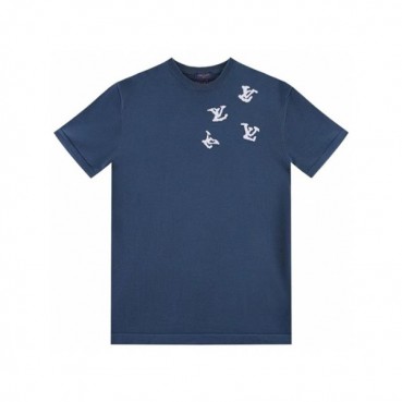 루이비통 남성 네이비 반팔 티셔츠 - Louis vuitton Mens Navy Tshirts 