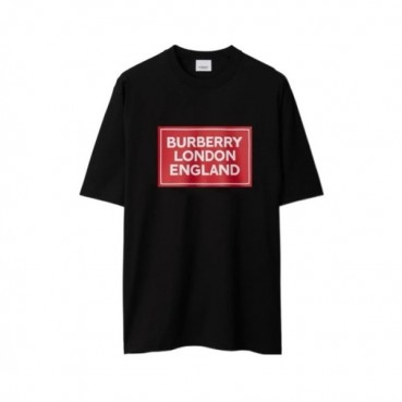 버버리 남/녀 블랙 반팔 티셔츠 - Burberry Unisex Black Tshirts 