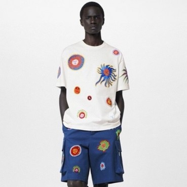 루이비통 남성 화이트 반팔 티셔츠 - Louis vuitton Mens White Tshirts 