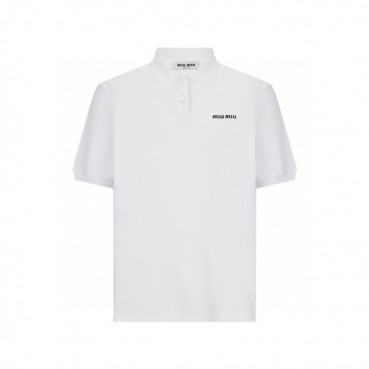 미우미우 남/녀 반팔 폴로 셔츠 - Miumiu Unisex Polo Tshirts 