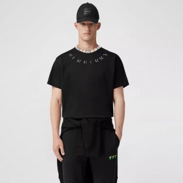 버버리 남/녀 블랙 반팔 티셔츠 - Burberry Unisex Black Tshirts 