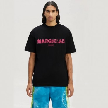 메종 마르지엘라 남/녀 블랙 반팔 티셔츠 - Maison Margiela Unisex Black Tshirts 