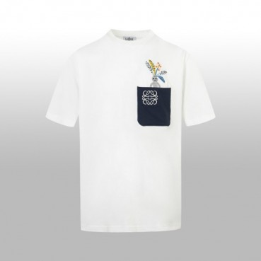 로에베 남/녀 화이트 반팔 티셔츠 - Loewe Unisex White Tshirts 