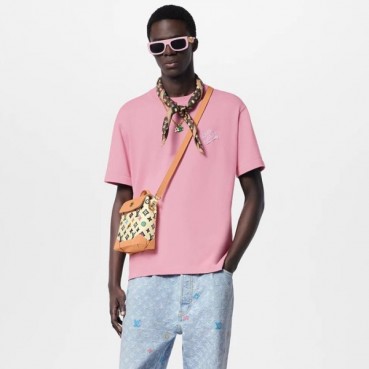 루이비통 남성 핑크 티셔츠 - Louis vuitton Mens Pink Tshirts 