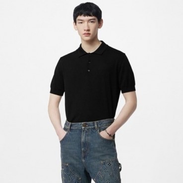 루이비통 남성 블랙 폴로 티셔츠 - Louis vuitton Mens Black Tshirts 