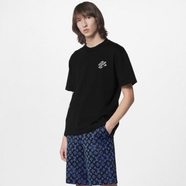 루이비통 남성 블랙 티셔츠 - Louis vuitton Mens Black Tshirts 