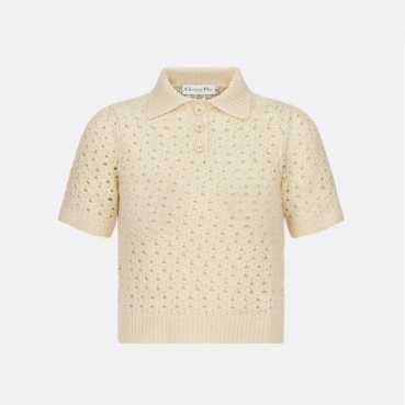 디올 여성 아이보리 반팔 니트 - Dior Womens Ivory Kint 