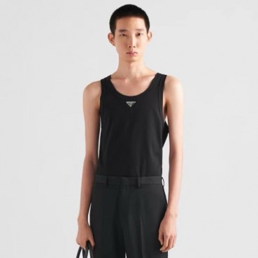프라다 남성 블랙 나시 - Prada Mens Black Sleeveless Shirts 