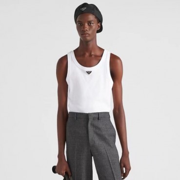 프라다 남성 화이트 나시 - Prada Mens White Sleeveless Shirts 