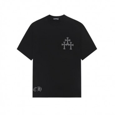 크롬하츠 남성 블랙 반팔티 - Chrom Hearts Mens Black Tshirts 