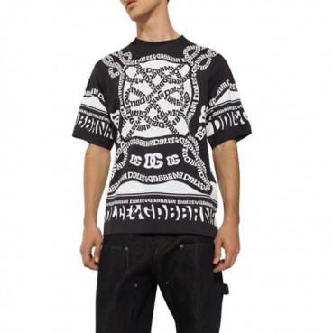 돌체앤가바나 남성 블랙 반팔티 - Dolce&Gabbana Mens Black Tshirts 