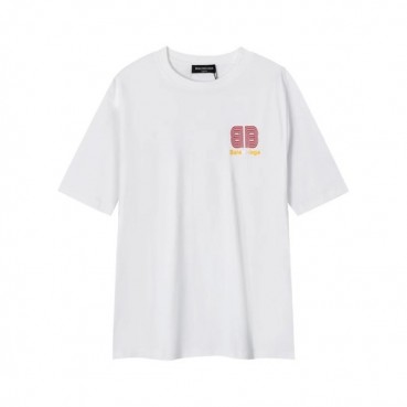 발렌시아가 남성 화이트 반팔티 - Balenciaga Mens White Tshirts 