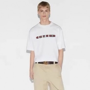 구찌 남성 화이트 티셔츠 - Gucci Mens White Tshirts 