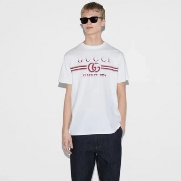 구찌 남성 화이트 티셔츠 - Gucci Mens White Tshirts 