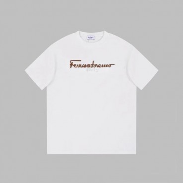 페라가모 남성 화이트 반팔티 - Ferragamo Mens White Tshirts 
