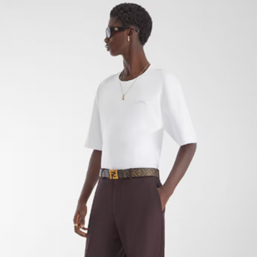 펜디 남성 화이트 티셔츠 - Fendi Mens White Tshirts 