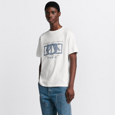 디올 남성 화이트 반팔티 - Dior Mens White Tshirts 