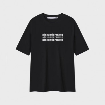 알렉산더왕 남성 블랙 반팔티 - Alexander wang Mens Black Tshirts 