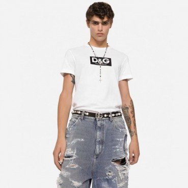 돌체앤가바나 남성 화이트 반팔티 - Dolce&Gabbana Mens White Tshirts 