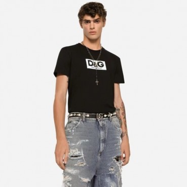 돌체앤가바나 남성 블랙 반팔티 - Dolce&Gabbana Mens Black Tshirts 