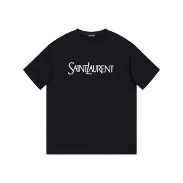 입생로랑 남성 블랙 반팔티 - Saint laurent Mens Black Tshirts 
